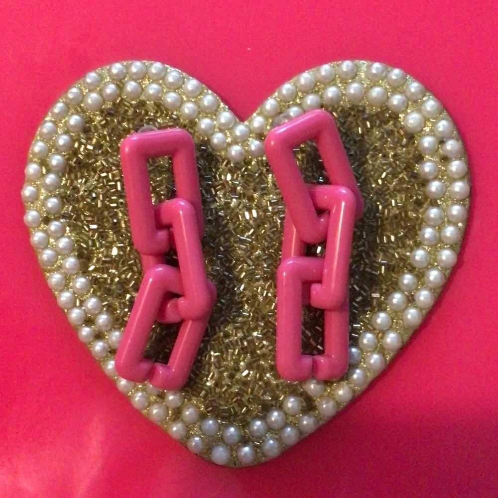 Pink Chain Hair Clips